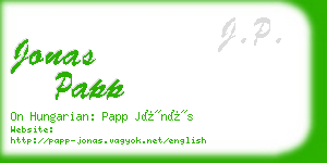 jonas papp business card